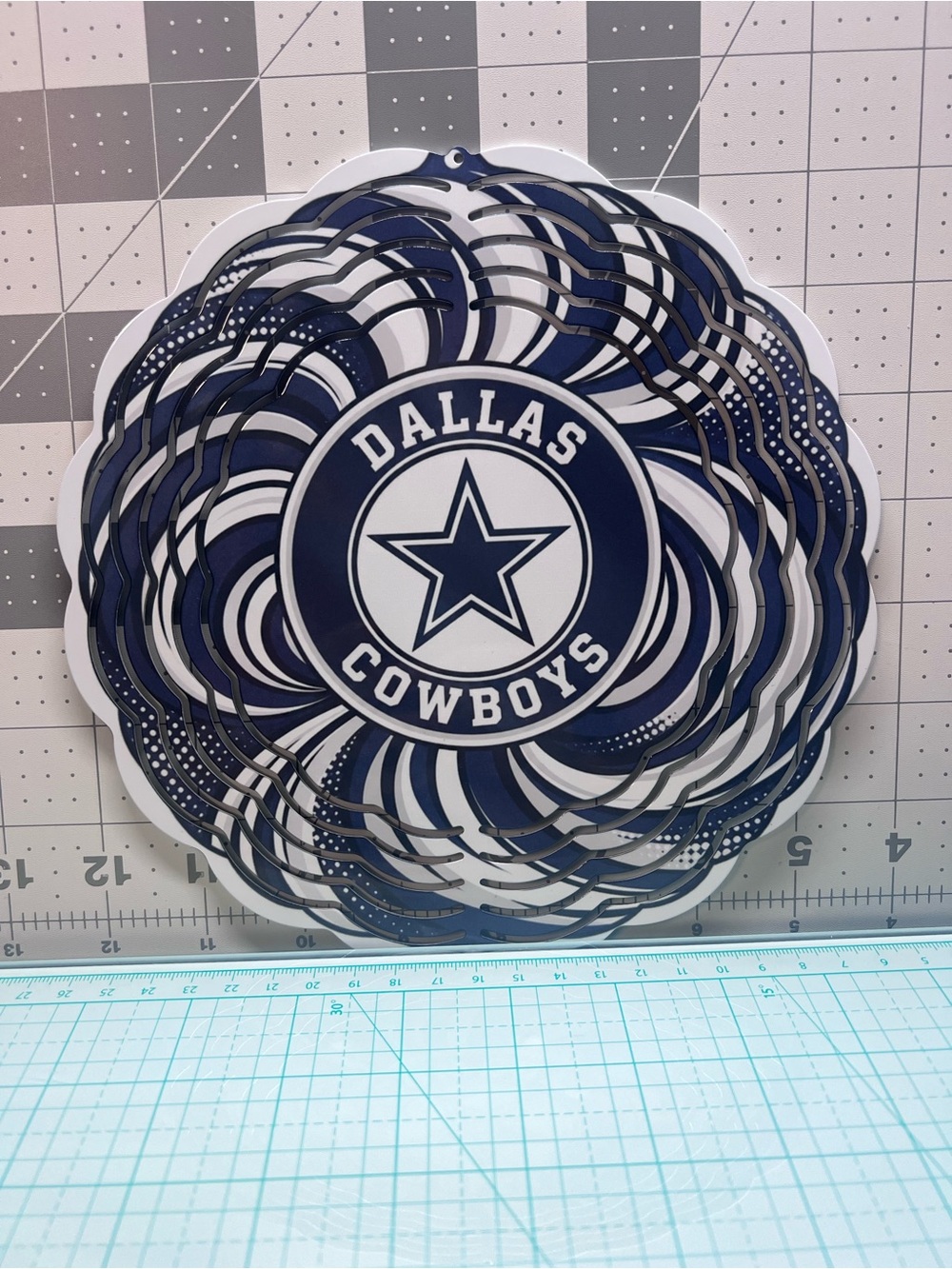 NFL Dallas Cowboys Navy and White Team wind Spinner Decor